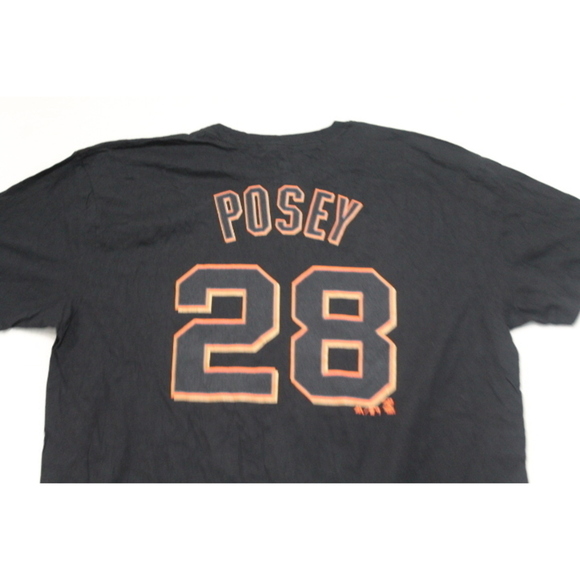 San Francisco Giants Men Black Tee Shirt Posey 28 Size 2XL - Picture 5 of 10
